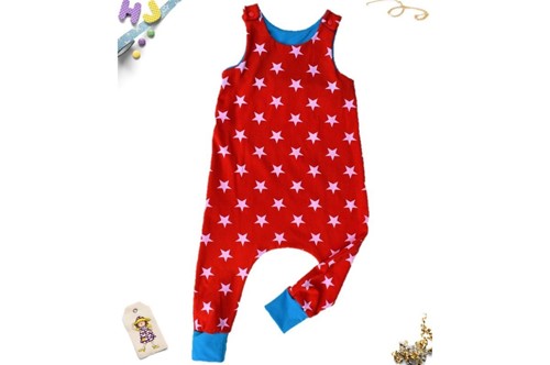Buy Age 3-4 Harem Romper Red Stars now using this page
